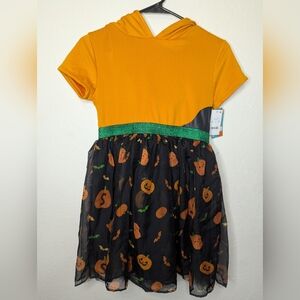 NWT Squishmallows Girls Halloween Cat Cosplay Short Sleeve Dress Size L